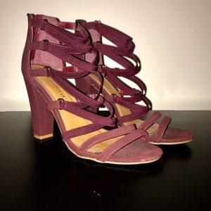 Maroon/ Burgundy strappy heels